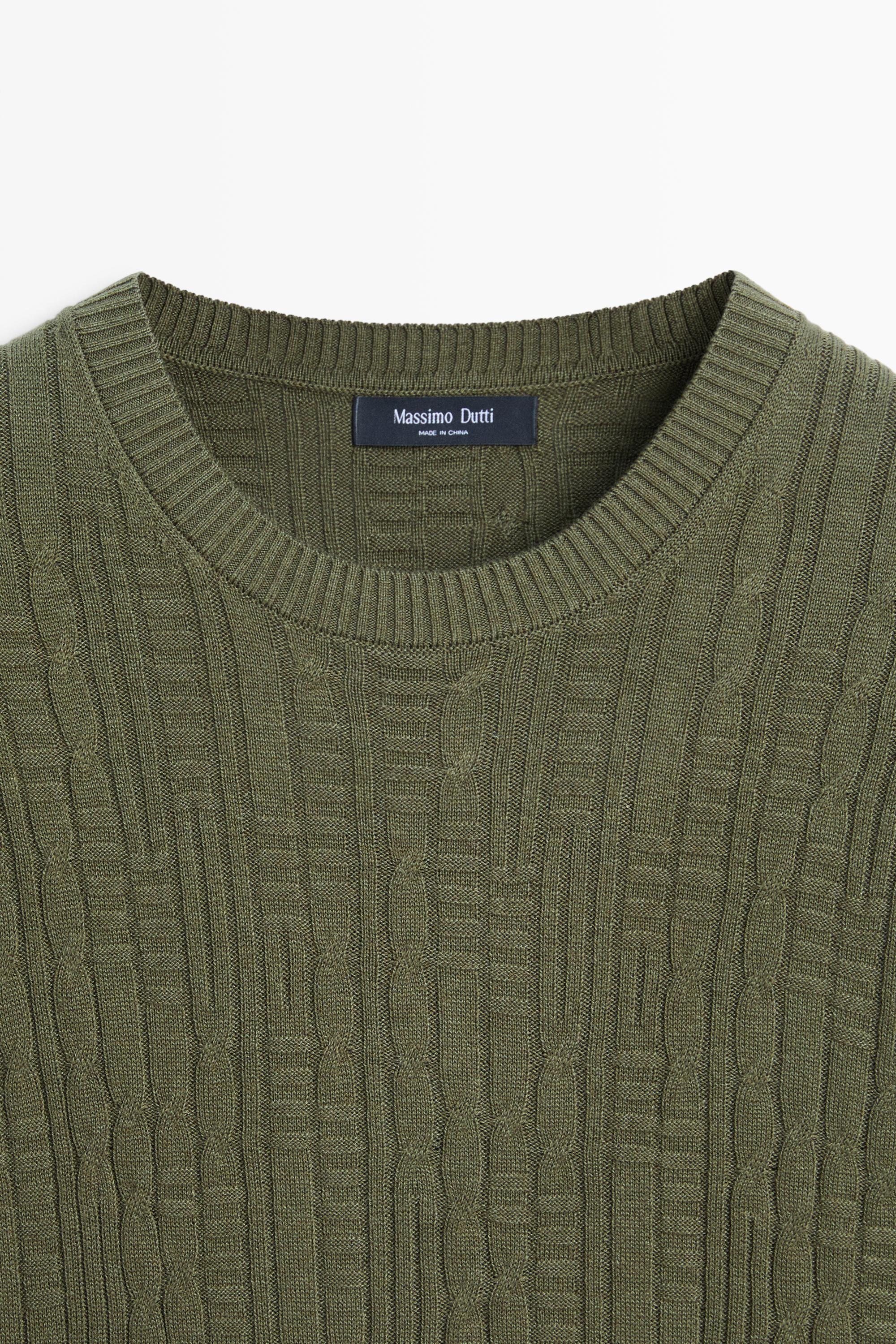Cotton blend knit sweater